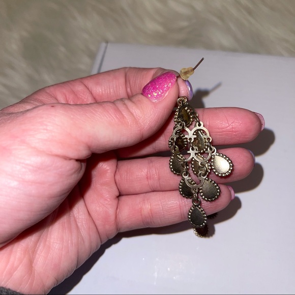 Pink Shimmer Beaded Statement Earrings - Picture 3 of 5